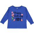 thumbnail image 3 of Inktastic Happy Birthday, Mom Pink Flowers Boys or Girls Long Sleeve Toddler T-Shirt, 3 of 5
