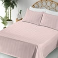 thumbnail image 3 of Ambesonne Geometric Fitted & Flat Sheet with Sham 3 Pcs Set, Abstract Stripes Dots Art, Twin, Pale Pink White and Mauve, 3 of 5