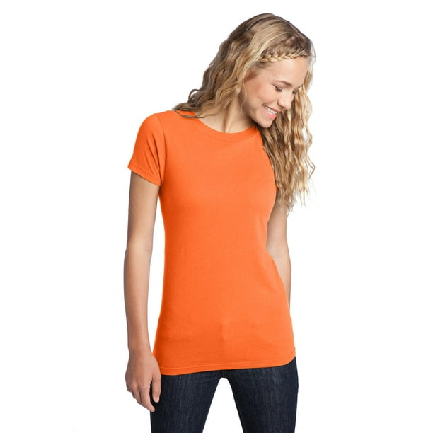 District Camiseta ajustada The Concert para mujer DT5001 XL Naranja neón Distrito DT5001