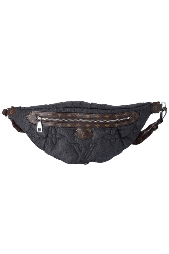 Pre-Owned Louis Vuitton High Rise Collection Line Bum Bag Giant Monogram Denim Nylon