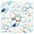 thumbnail image 3 of 35pcs PVC Kids Stickers Ocean Animal Stationery Stickers Narwhal Teacher Reward Stickers for Luggage Phone Laptop, 3 of 9