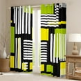 thumbnail image 2 of Erosebridal Black White Green Yellow Curtains Modern Aesthetic Curtains & Drapes, Geometric Striped Blackout Curtains Mid Century Bedroom Curtains, Hippie Boho Minimalism Window Treatments, 2 of 6