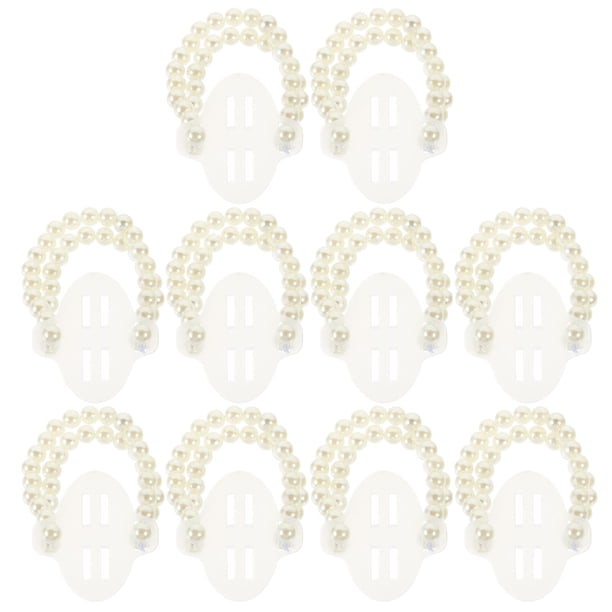 KAKOWELY 10 piezas de pulseras de novia para boda, con perlas y flores, accesorio para manualidades