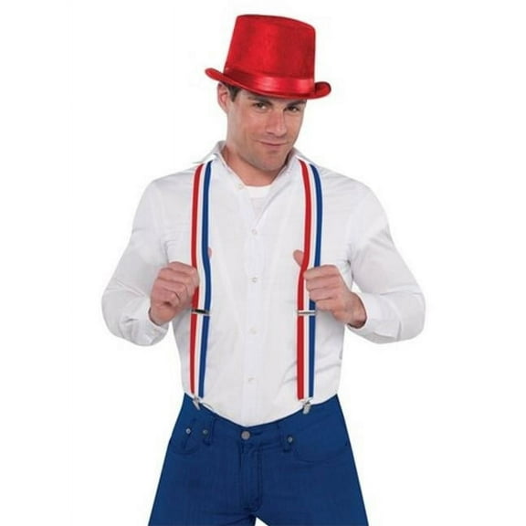 Amscan 393460 Suspenders Rainbow Striped - Pack of 6