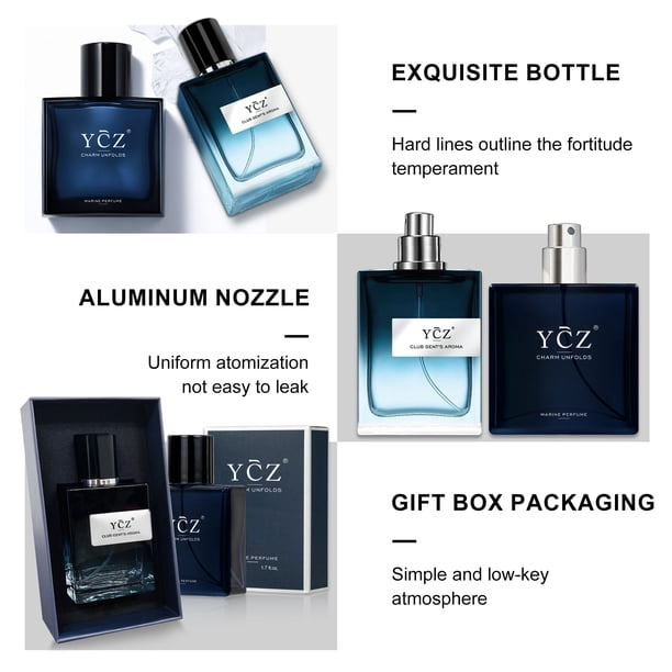 YCZ Men's Perfume Set, 2-Pack Cologne Gift Set for Men with Marine