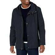 Cole Haan Men's Modern Rain Hooded Jacket, Navy, Small