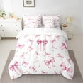 thumbnail image 2 of Homewish Chic Bow Knot Ribbon Bedding Comforter Set 7-Piece, Black Pink King Bedding Sets for Girls, Princess Style Bed Sheets, Lightweight Room Decor, 2 of 8