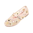 thumbnail image 3 of Willtoo Mesh Embroidered Flats for Women Flower Mary Jane Flats Ballet Shoes Round Toe Slip On Ballerina Floral Shoes, 3 of 6