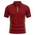 thumbnail image 4 of Polo Shirt Men Short Sleeve Quarter Button Up Tee Shirt Slim Fit Red Polo Dress Shirts for Men, 4 of 4