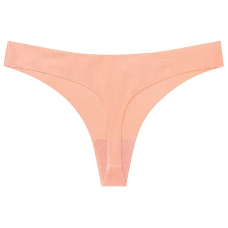 Dasayo Women s Panties under $4 Seamless Thong Orange G-String Cheeky Low Waist Panty Underwear for Women Hipster S