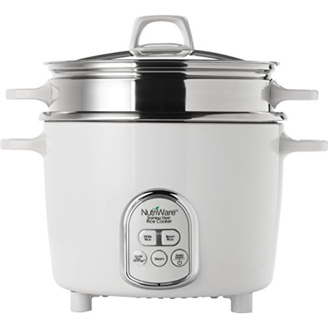 Aroma Housewares NutriWare 14-Cup (Cooked) Digital Rice Cooker and Food Steamer, White