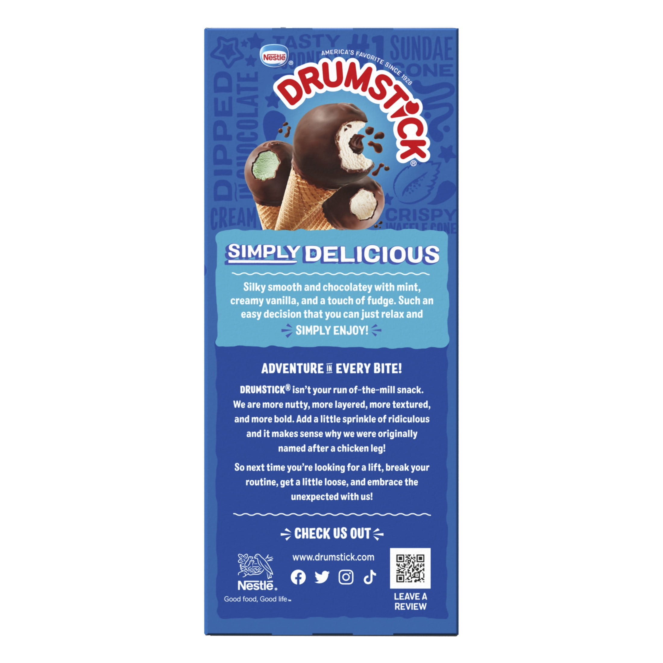 Drumstick Simply Dipped Vanilla or Mint Sundae Cones Variety Pack, Kosher, 8 Count