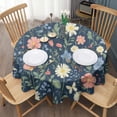 thumbnail image 3 of Pioneer Flower Floral Print Pattern Round Tablecloth 60"x60",Wrinkle Wipeable Table Cloth for Kitchen Dining Room Picnic Patio Party, 3 of 6