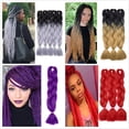 thumbnail image 1 of 24" Jumbo Hair Extensions Ombre Braiding Hair Straight Box Braids For Human Girl, 1 of 5