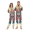 thumbnail image 3 of IAUYY Unisex Adult Onesie Pajamas Ultra-Soft Crystal-Soft Fabric, Halloween Adult Onesie Pajamas Adults,With a Zipper Plus Size Onesie Pajamas, Skeleton Pattern, 3 of 6