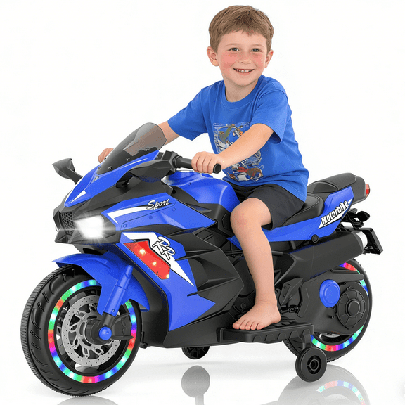 Zogymoz 12V Electric Kids Dirt Bike, Ride On Motorcycle for Kids, Ages 3 Years and Up, Blue