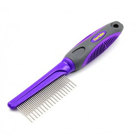Flea Comb with Long and Short Teeth By Hertzko – Long and Short Metal Pins Removes Fleas, Flea Eggs, And Debris From Your Pet’s Top Coat and Undercoat at Once - Suitable For Dogs and