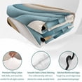 thumbnail image 4 of Twin Quilt Set 68''x86'', Teal Beige Ombre Lightweight Summer Bedspread Coverlet Set with 2 Pillow Shams, Abstract Geometric Modern Moire Breathable All Season Quilt Bedding for Dorm/Bedroom, 4 of 9
