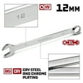 thumbnail image 2 of Powerbuilt 12 MM Fully Polished Long Pattern Metric Combination Wrench - 640448, 2 of 6