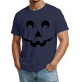 thumbnail image 3 of Halloween Shirts for Men Funny Graphic Tshirts Round Neck Short Sleeve Pumpkin Jack-o'-lantern Print Halloween Costume, 3 of 4
