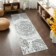 thumbnail image 6 of MeyJey 2'x6' Boho Vintage Runner Rug for Hallways, Non-Slip Machine Washable Area Rug Indoor Carpet Distressed Oriental Floor Rug for Bedroom/Dining/Living/Laundry Room, Light Gray, 6 of 14