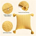 thumbnail image 2 of Boho Throw Pillow Cover 17.72 x 17.72in, Textured Knit Decorative Cushion Cover with Tassel Fringe, Soft Stretch Square Pillowcase with Hidden Zipper for Sofa Couch Bedroom Living Room, 2 of 7