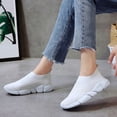 thumbnail image 4 of XIAQUJ Chaussures en Maille pour Femmes d'Extérieur Décontractées à Enfiler Semelles Confortables Chaussures de Course Sport Espadrilles Mode pour Femmes Blanc 7.5(39), 4 of 6
