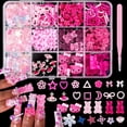 thumbnail image 1 of Set de colgantes para uñas Namifin 3D con forma de oso de gominola rosa y lazo con forma de mariposa, 1 of 6
