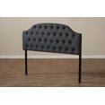 thumbnail image 5 of Baxton Studio Windsor Modern and Contemporary Dark Gray Fabric Upholstered Scalloped Buttoned King Size Headboard, 5 of 6