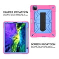 thumbnail image 4 of Dteck Cover for iPad Pro 11 2nd Gen 2020 with Screen Protector, Heavy Duty Full-Body Hybrid Rugged Case with 360 Degree Rotating Kickstand Hand Strap, Rose/Blue, 4 of 7