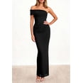 thumbnail image 3 of PRETTYGARDEN Women's Wedding Guest Cocktail Dresses One Off The Shoulder Ruched Bodycon Formal Maxi Party Summer Outfits, 3 of 10