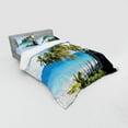 thumbnail image 3 of Ambesonne Tropical Bedding Set 3 Pcs, Ocean Exotic Beach, Twin, Cream Blue, 3 of 3