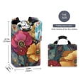 thumbnail image 5 of Foldable Laundry Hamper Bag with Handles Dirty Clothes Basket 12.6" x 11" x 22.7" Vibrant and Intricate Flowers, 5 of 7