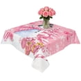 thumbnail image 2 of Pink Christmas Table Cloth Waterproof Tablecloths, Snowman Xmas Tree Ball Gifts Winter Tablecloth Dining Table Cover for Kitchen Party Tabletop Outdoor, Square Tablecloth 60x60 Inch, 2 of 9