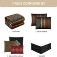 thumbnail image 4 of Nanshing Markus 7 Piece Traditional Damask Comforter Set, Red, King, 4 of 7