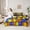 Yellow Orange Blue, variant on Castle Fairy Gradient Stripes Twin Bedding Sets,Abstract Lines Bedding Comforter Set
