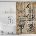 thumbnail image 3 of Halloween Shower Curtain, Waterproof Shower Curtains for Bathroom, Vintage Skull Black Crows Flowers Butterfly Washable Fabric Bathtub Curtain Set Bath Decor with 12 Hooks Long 72"x84", 3 of 8
