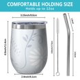 thumbnail image 5 of Floral 12oz Stainless Steel Insulated Wine Tumbler with Lid and Straw – Double Wall Vacuum Mug for Hot & Cold Drinks, 304 Steel Interior, Sweat-Free Design,Thanksgiving,Christmas, Spring,Flower, 5 of 5