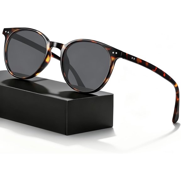 Round Sunglasses for Women Men, Polarized Retro Trendy Sunglasses Small Frame, UV Protection Lens Fashion