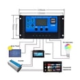 thumbnail image 2 of Contrôleur de Charge Solaire 30/40/50/60A PWM Double 5V USB Écran LCD 12/24/36/48/60V Panneau Solaire Chargeur Régulateur, 2 of 4
