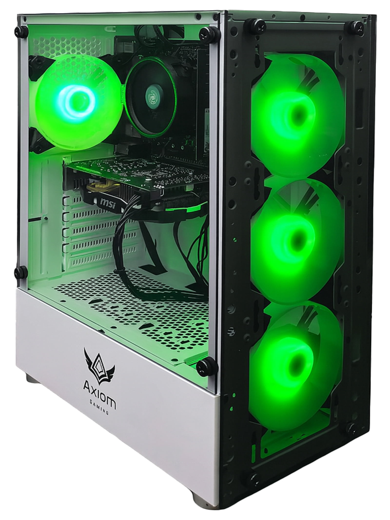 Axiom Gaming® Whiteflare Gaming PC Desktop – AMD Ryzen 5, 16GB DDR4, 512GB SSD, GTX 1060 6GB, WiFi, Windows 11 Home
