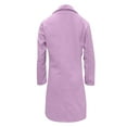 thumbnail image 4 of Women's Notch Lapel Double Breasted Wool Blend Mid Long Pea Trench Coat Hot Pink M, 4 of 5