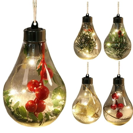 

Christmas Night Light | Battery Powered Christmas Vintage Night Light with Linen Rope | High Transparency LED Hanging Ornaments for Christmas Halloween Holiday