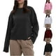 thumbnail image 1 of Camisetas para mujer,Suéter de punto holgado para mujer, top informal de manga larga y cuello redondo, mezcla de poliéster, suave y cómodo, para usar en casa, sopatenor, 1 of 9