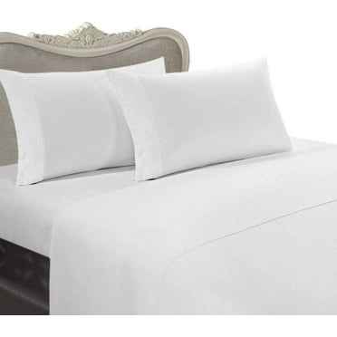 6pc ITALIAN 1000 Thread Count Egyptian Cotton Sheet Set with 4 PILLOW CASES, Queen, White Solid