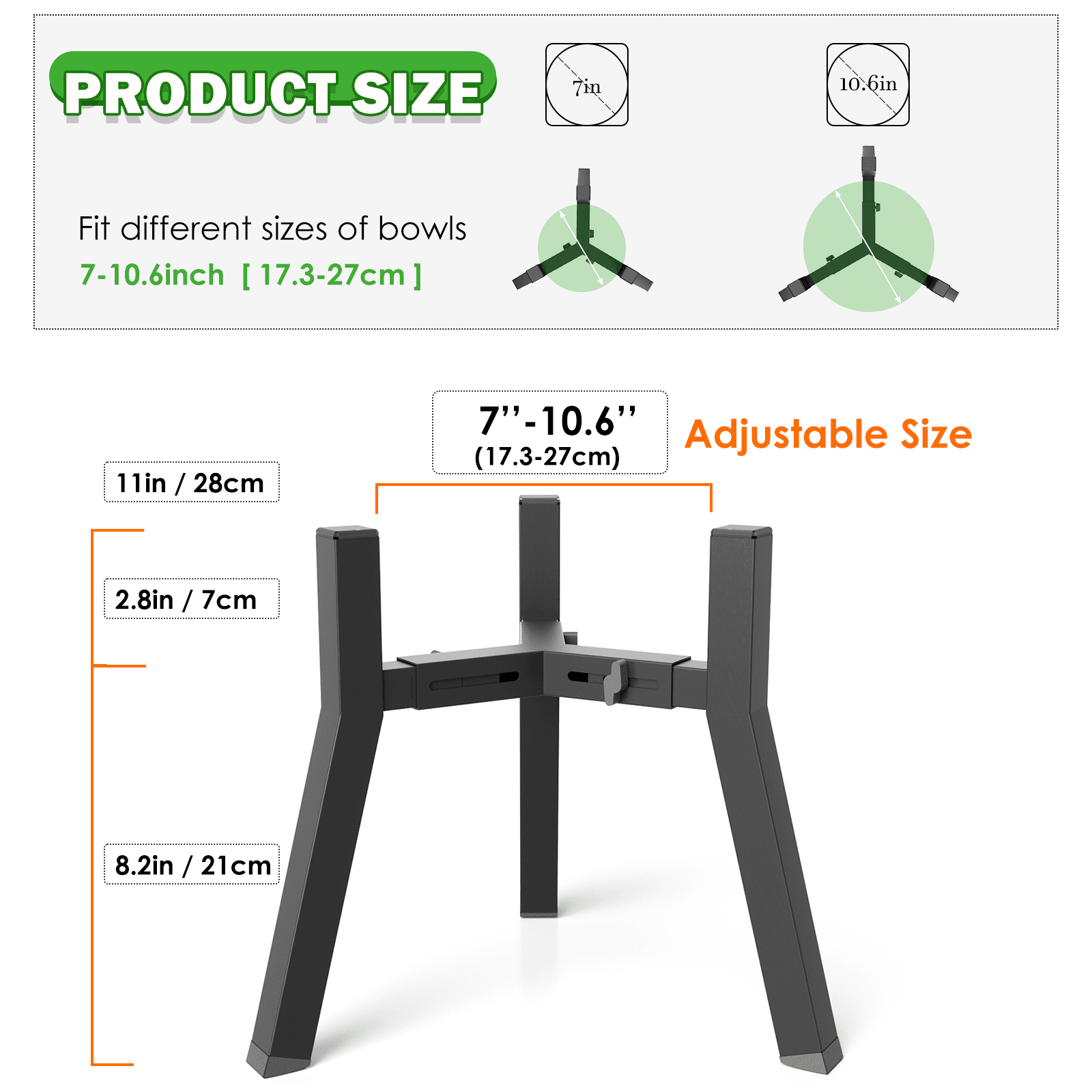 2 Pack Dog Bowl Stand for Large Medium Dogs, Adjustable Width Single Raised Bowl Holder for Dogs, Bowls Not Included
