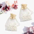 thumbnail image 4 of Bolsitas de organza de yute, 24 bolsas de regalo de organza de 10 × 15 cm con cordón reutilizable para bodas, joyas, dulces, festivales, 4 of 5