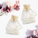 thumbnail image 4 of Bolsitas de organza de yute, 24 unidades, 10 x 15 cm, bolsas de regalo de organza con cordón reutilizable para bodas, joyas, dulces y festivales., 4 of 5