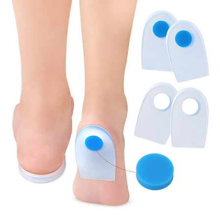

HCfuz 1 Pair Comfortable Heel Cushion Relieve Fatigue Transparent Silicone Gel Insoles Men Women Support Shoe Pad for Adult