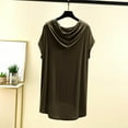 thumbnail image 5 of Miqool Womens Short Sleeve Hoodies Oversized T Shirts Summer Lightweight Drawstring Pullover Tops Casual Loose Fit Long Shirts Blouses, 5 of 6